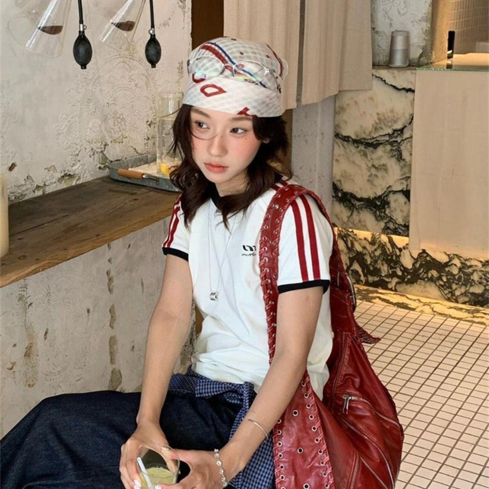 Y2K Star Hair Band Hip Hop Small Square Scarf Headwear Punk Bandana Girls