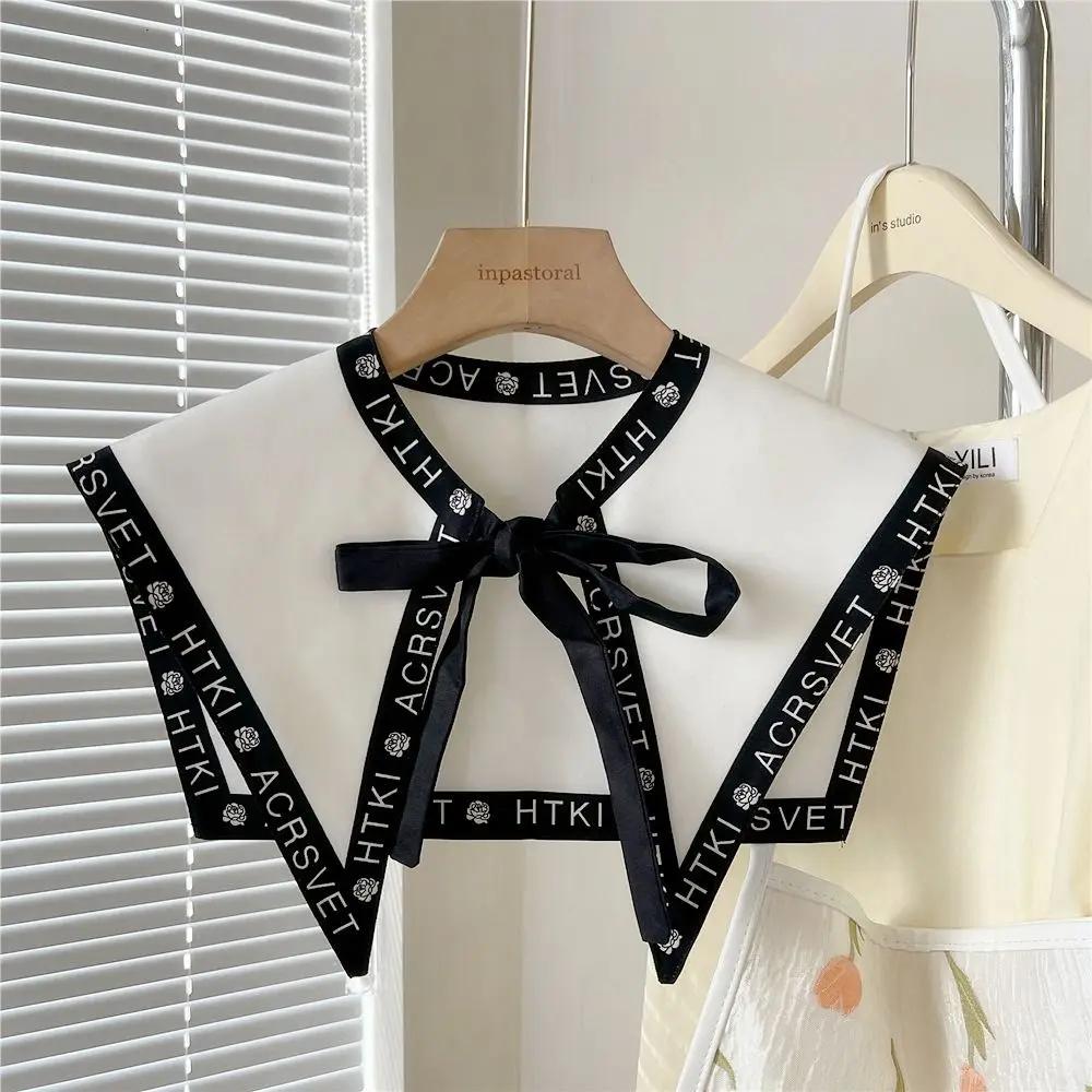 Fashion Detachable Shirt Fake Collar Floral Pattern Half Shirt Shawl Vintage False Collar for Women