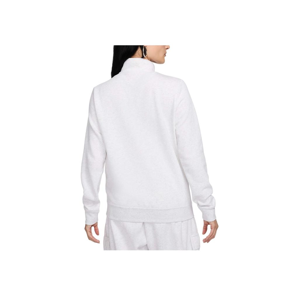 Nike Sportswear Club Solid Color Comfortable Warm Casual Half-Zip Sweatshirt Women Sweatshirt White DQ5838-051