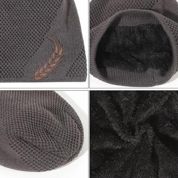 WTEMPO Solid Color Inner Fleece Caps Men Autumn and Winter Elastic Knitted Pile Caps Outdoor Sports Cycling Cold-proof Ear-protecting Thick Hats