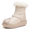 Fashion GKTINOO 2025 Winter New Genuine Leather Thick Sole Rabbit Fur Warm Short Boots Women Platform Side Zipper Snow Boots