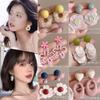 Sweet Dopamine Flower Ear Hook Women's New Summer Vacation Trend Exaggerated Seaside Cute Earrings Women