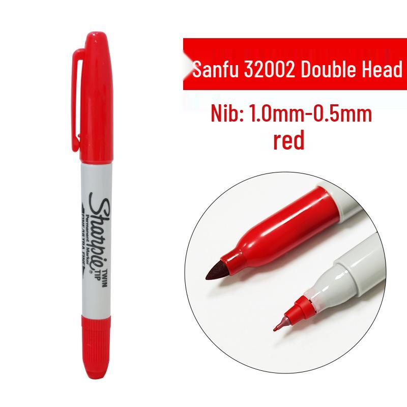 Sanfu Sharpie Серия 32000 Двусторонний Маркер на Масляной Основе 0.5 мм / 1 мм красный