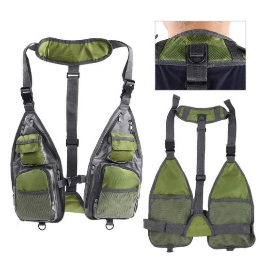 Fishing Vest Breathable Convenient with Pockets General Multi Function Adjustable Mesh Vest for Outdoor