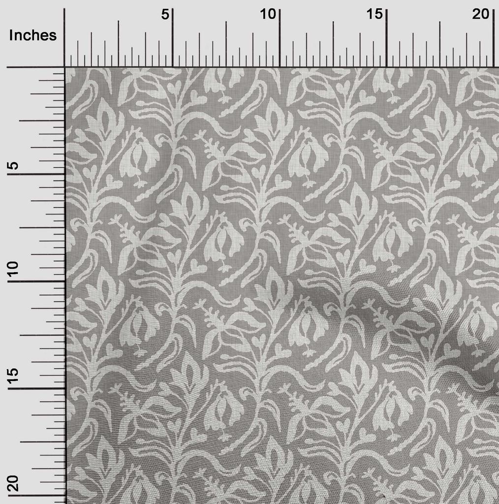 oneOone Cotton Flex Dusty Gray Fabric Block Dress Material Fabric Print Fabric By The Yard 40 Inch