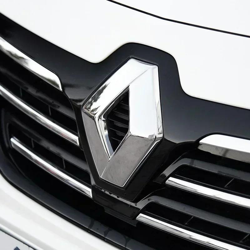PZJG6 ABS For Renault Megane 2 3 Clio Duster Captur Logan Koleos Auto Accessories Car Front Hood Emblem Sticker Rear Trunk Badge Decal