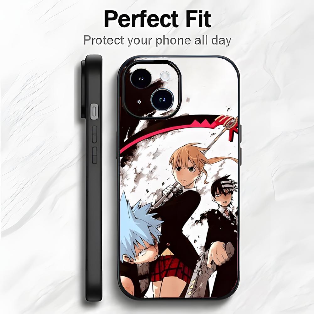 Cool Dynamic Japanese Anime S-Soul Eater Phone Case Phone Case Soft Packaging Lightweight For iPhone17 16 15 14 13ProMax