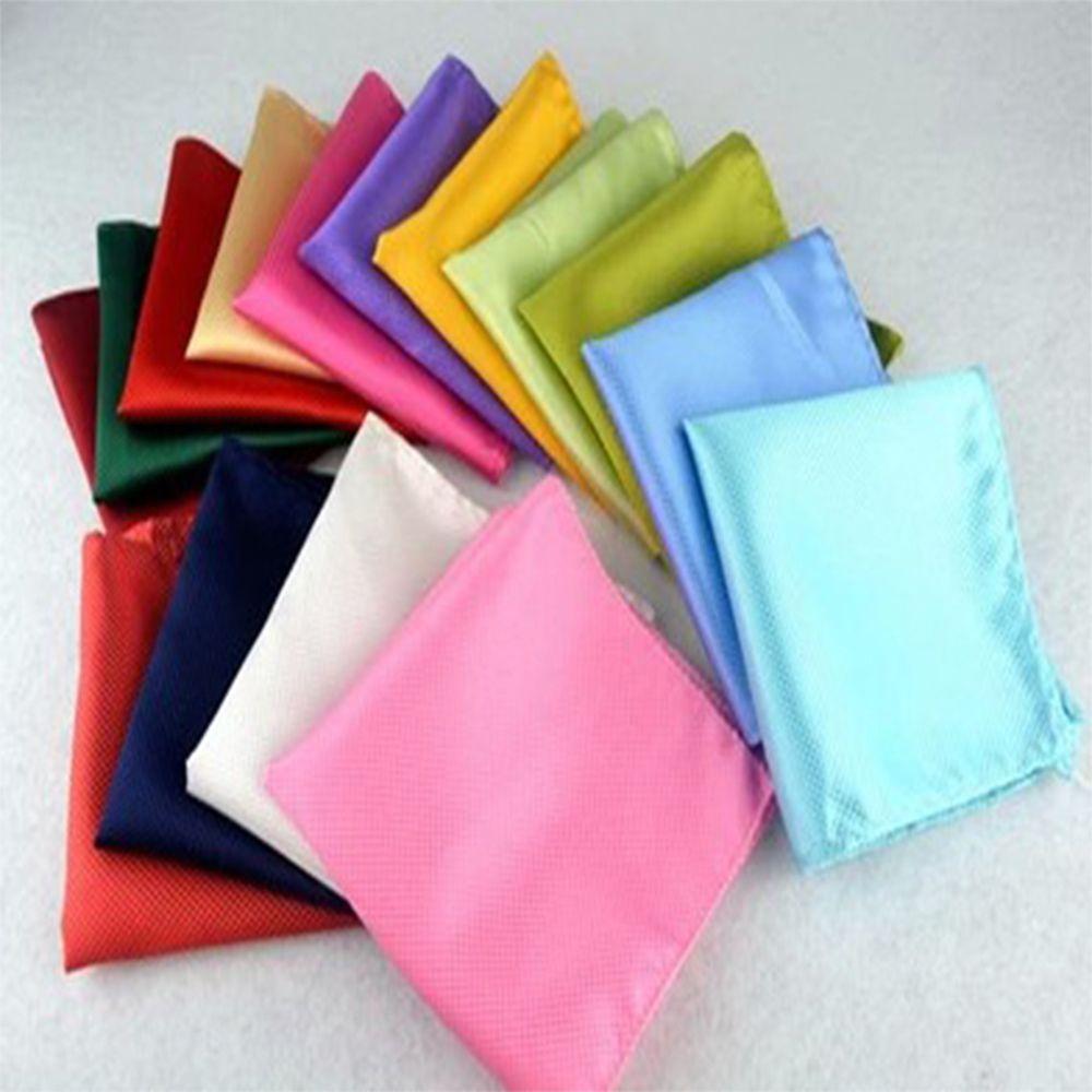 for Wedding Dress Party Solid Plain Hanky Men 15 Color Square Silk Pocket Square Handkerchief Hanky