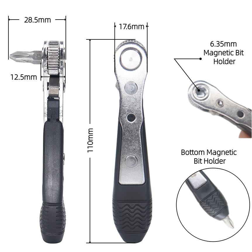 1/4 Inch Mini Ratchet Wrench Set 36 Tooth Right Angle Screwdriver Tail With Holes Small Screwdriver Set Ratchet Socket Wrench Set