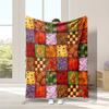 1pc Digital Print Vintage Floral Plaid Patchwork Element Blanket, Super Warm Soft and Comfortable Flannel Throw Blanket, Suitabl