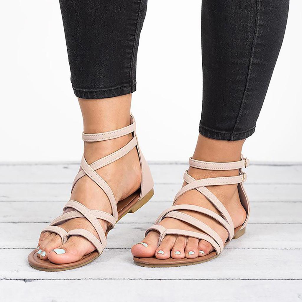 1 Pair Women'S Minimalist Wedge Sandals Flat Fashion Sandals Pinch For Women Shoes Ladies Causal Toe Sandals Sandales Femmes éTé