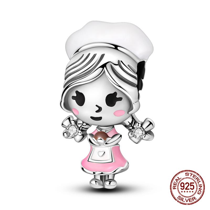 Fit Charms Fororiginal Bracelet Diy Pink Ponytail Little Girl Boycopper Jewelry Making For Women Giftnew