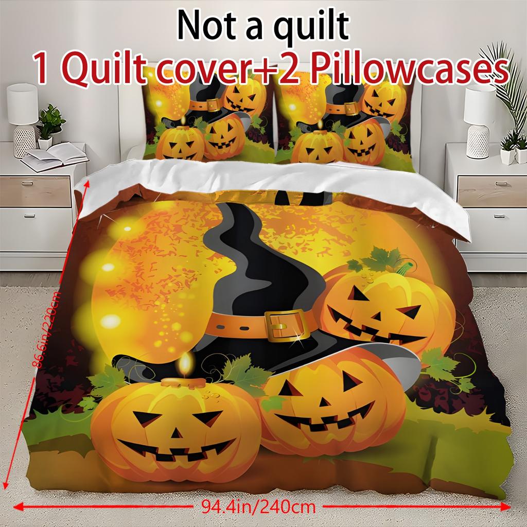 Duvet Cover Printed With Christmas Decoration Super Soft Brushed Microfiber Double Bed Comfortable Set With Zipper Closure And 2 Pillowcases