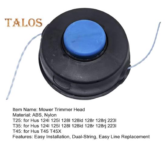 Lawn Mower Trimmer Head T25 T35 Trimmer Head for Hus 124l 125l 128l Dual-String T45 Trimmer Head for Hus T45 T45X Replacement