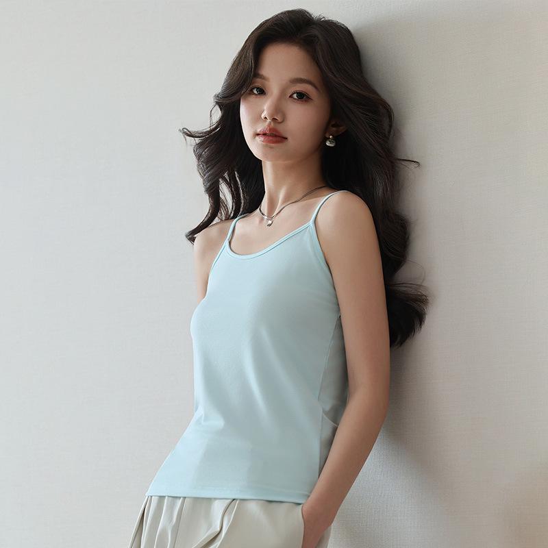 2026 Spring/Summer Women's Slim Fit Color Block Spaghetti Strap Tank Top