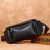 Bolsa Masculina Multicamadas de Couro Genuíno para Cintura, Peito, Ombro e Transversal para Ciclismo