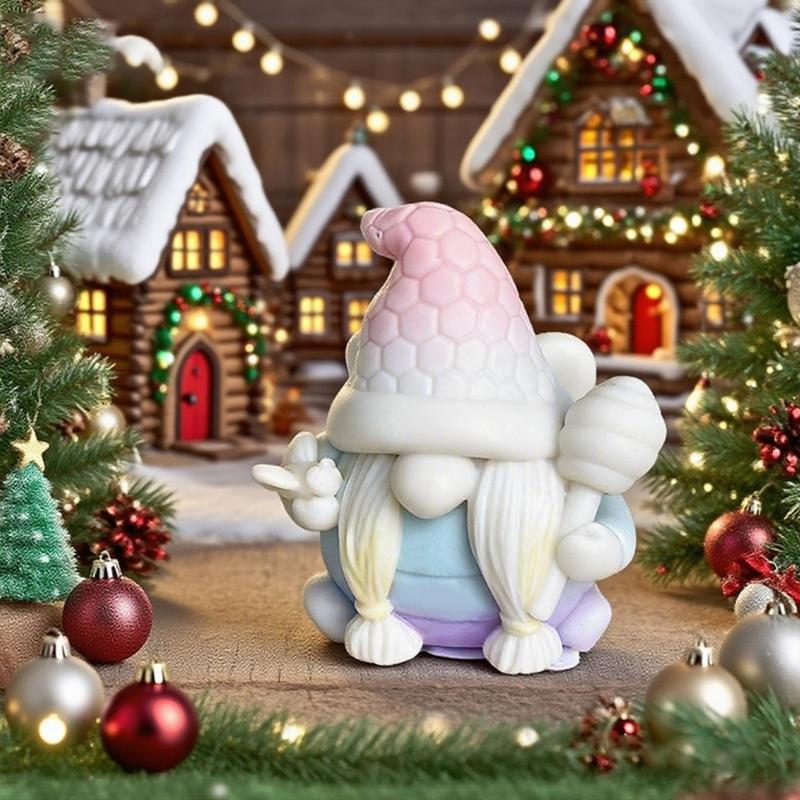 Christmas Theme Candle Silicone Mold Santa Dwarf Silicone Mould Heat Resistant For Candle Soap Christmas Decoration