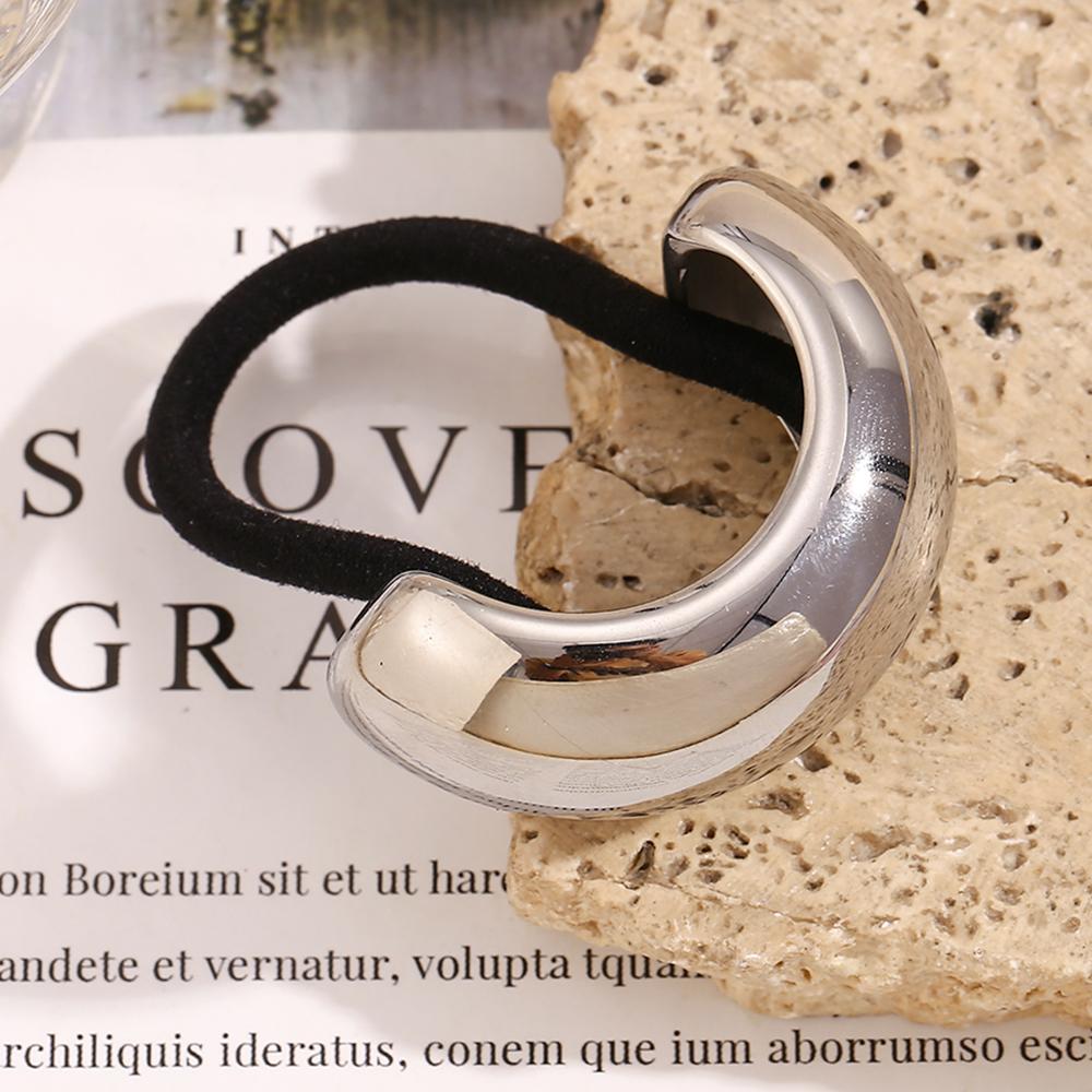 MamacitaSlay Geometric Titanium 22mm Wide Half Arc Horsetail Hair rope Waterproof Daily Hair accessories 18K Gold Plated Jewelry