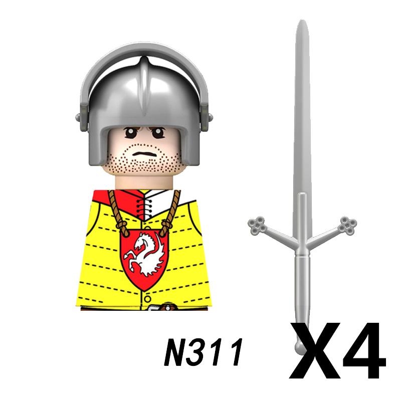 MOC Mittelalterliche Burg Grüner Drachenritter Figuren Bausteine Antiker Römischer Soldat Waffe Schild Kriegspferd Jungen Spielzeug Geschenk K149