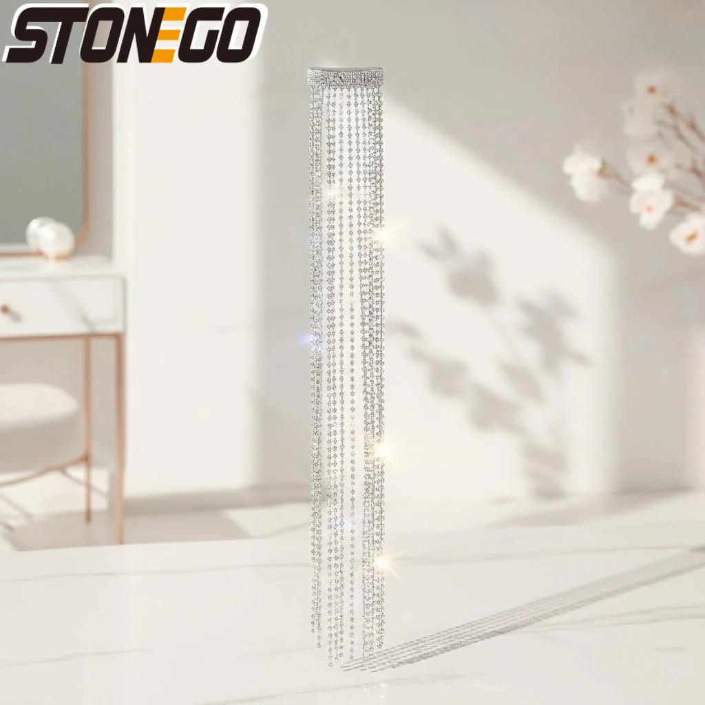 

1PC Long Fringed Chain Hair Accessory Spring Clip Ponytail Exaggerated Sparkling Diamond Fringed Tiara серебряный