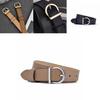 Elegant Womens Leather Belt With Geometric Metal Loop For Daily Casual Styling