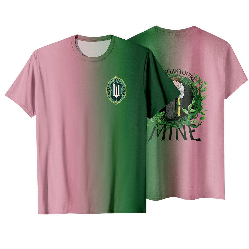 Fashionable Round Neck Short Sleeve Work Clothes Printed Tops For Womens Summer Tops