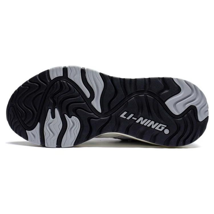 Li Ning 001 Fjell og Hav Stoff Syntetisk Lær Lavsko Sports Fritidssko Herre Sneakers Chuan-Steingrå AZGT007-1