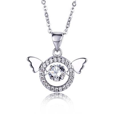 925 Stříbrný náhrdelník Angel Wings Wings pro ženy Mossan Diamond výklenek Design Doplňky Osobnost Chytrý přívěsek klíční kosti