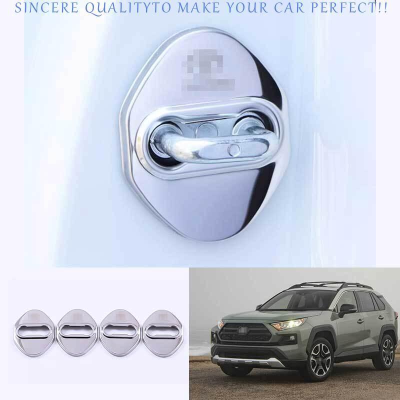 For Toyota RAV4 2019-2025 Silver Titanium Door Lock Buckle Protect Cover Trim