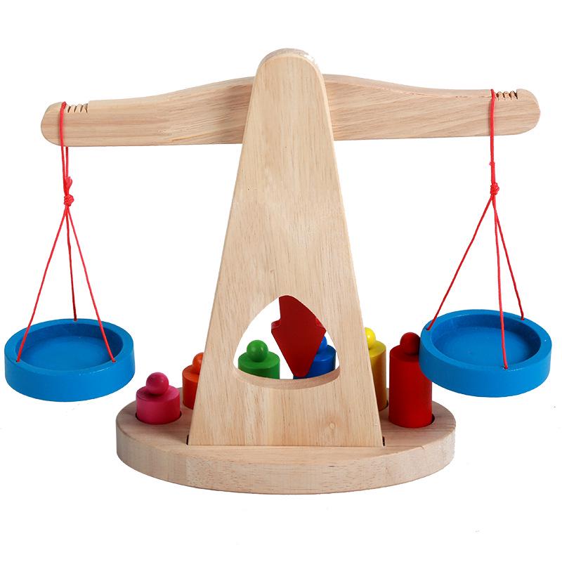 Montessori Wooden Balance Scale Toy: Early Education Game for Children