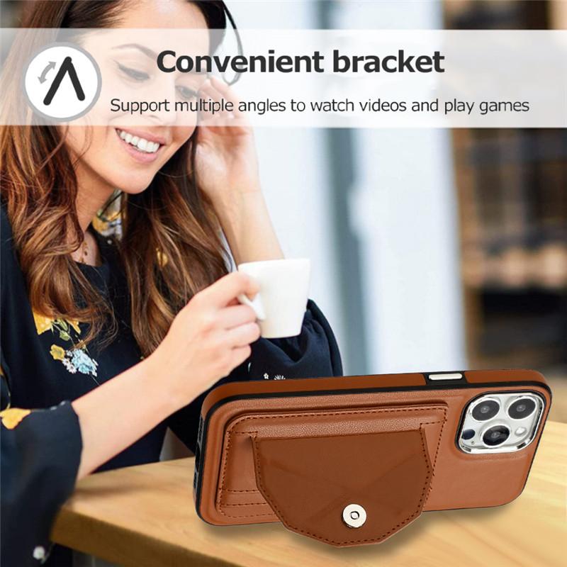 Retor Leather Wallet Card Slot Telefonveske for iPhone 15 Ultra 14 Plus 13 12 11 for Samsung Galaxy S23 S22 S21 FE A54 A34 A14 A53 A13 Flip Stand Cover