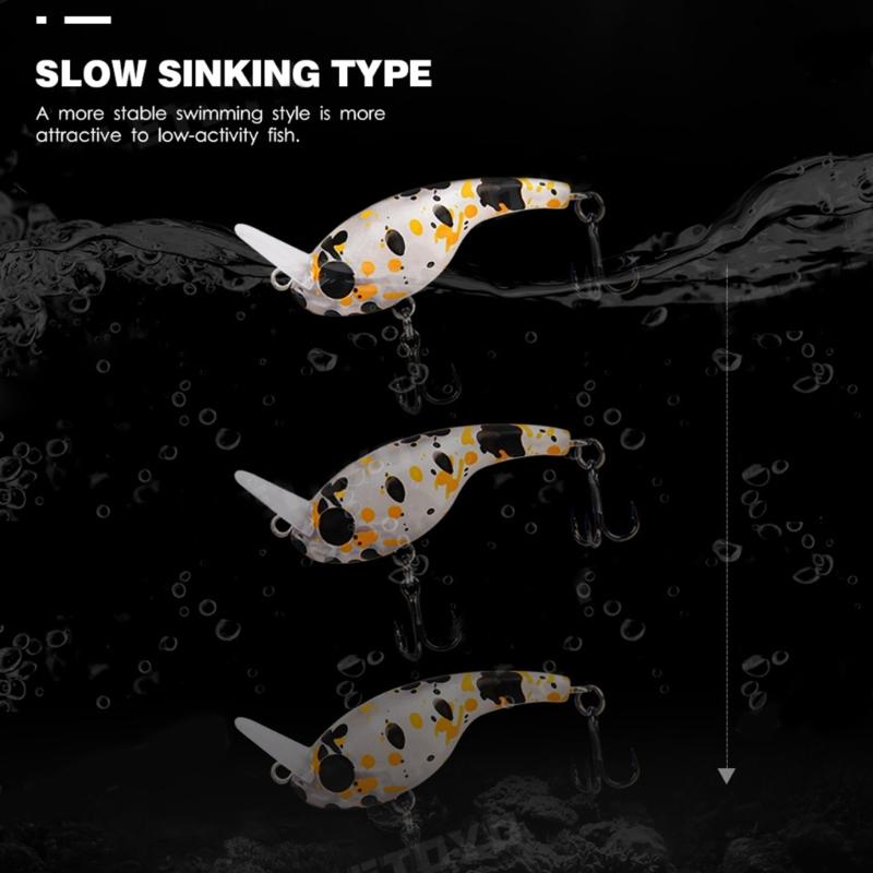 5cm Crankbaits with Hook Artificial Baits Minnow Sinking Lures Carp Lures Swimbait Wobbler Fishing Tackle