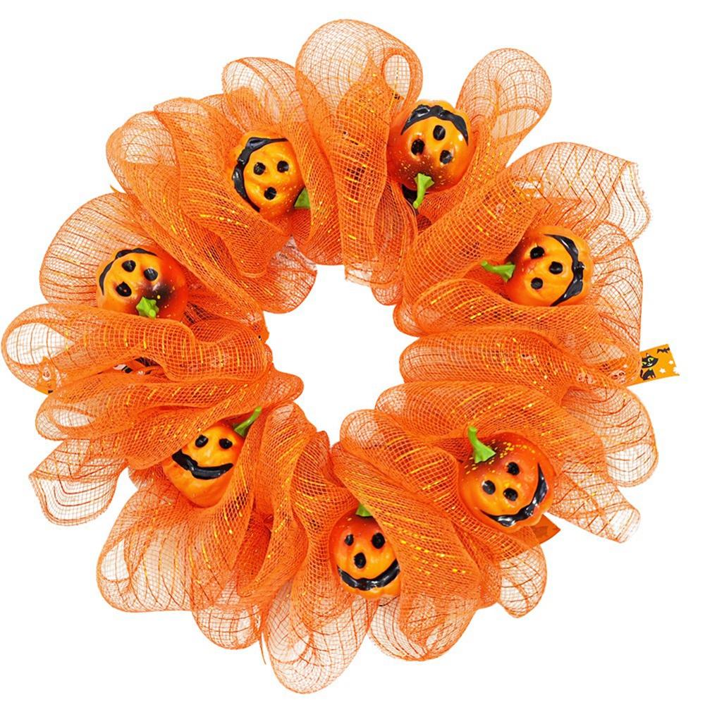 

45 см венок на Хэллоуин для входной двери с марлевой тыквой украшение на Хэллоуин 45cm