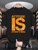 Distressed Attitude Slogan Print Unisexs Crew Neck T Shirt Motivational Letter Graphic Short Sleeve Casual Cotton Daily Tees