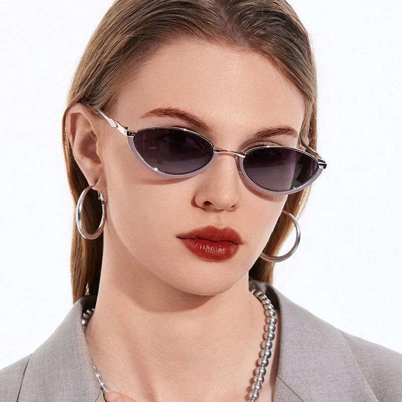 Small Frame Luxury Brand Designer Vintage Cat Eye Sunglasses Women For Men Metal Popular Sun Glasses Punk Sexy Ladies Eyewear Uv