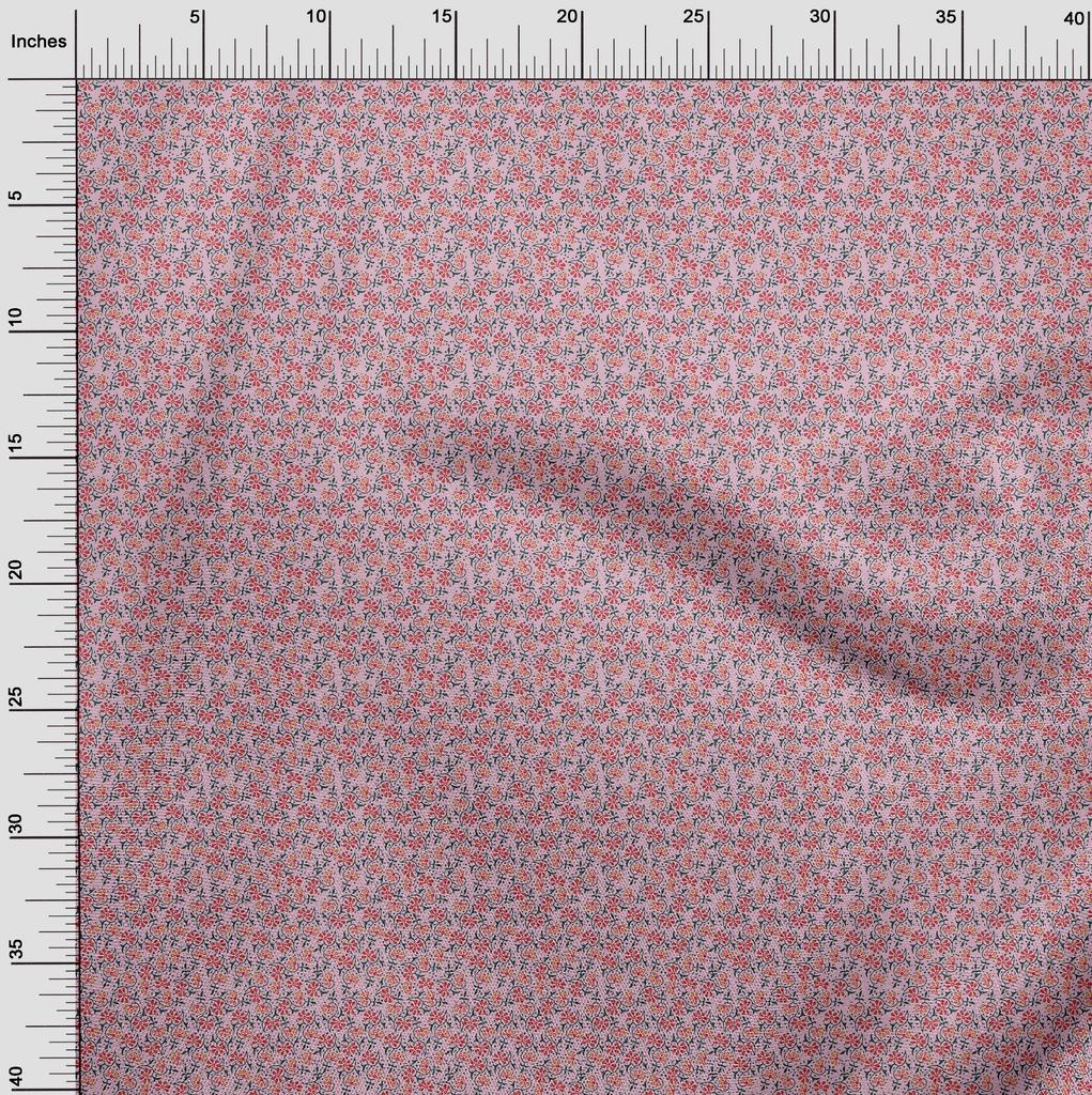 oneOone Cotton Flex Fabric Floral Block Print Fabric BTY 40 Inch Wide