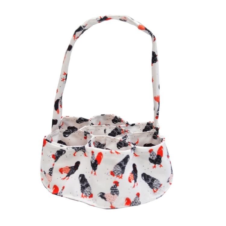 Bärbar äggsamlingsväska med bärhandtag och dämpande kudde för att förvara färska ägg på bondgården eller hemma