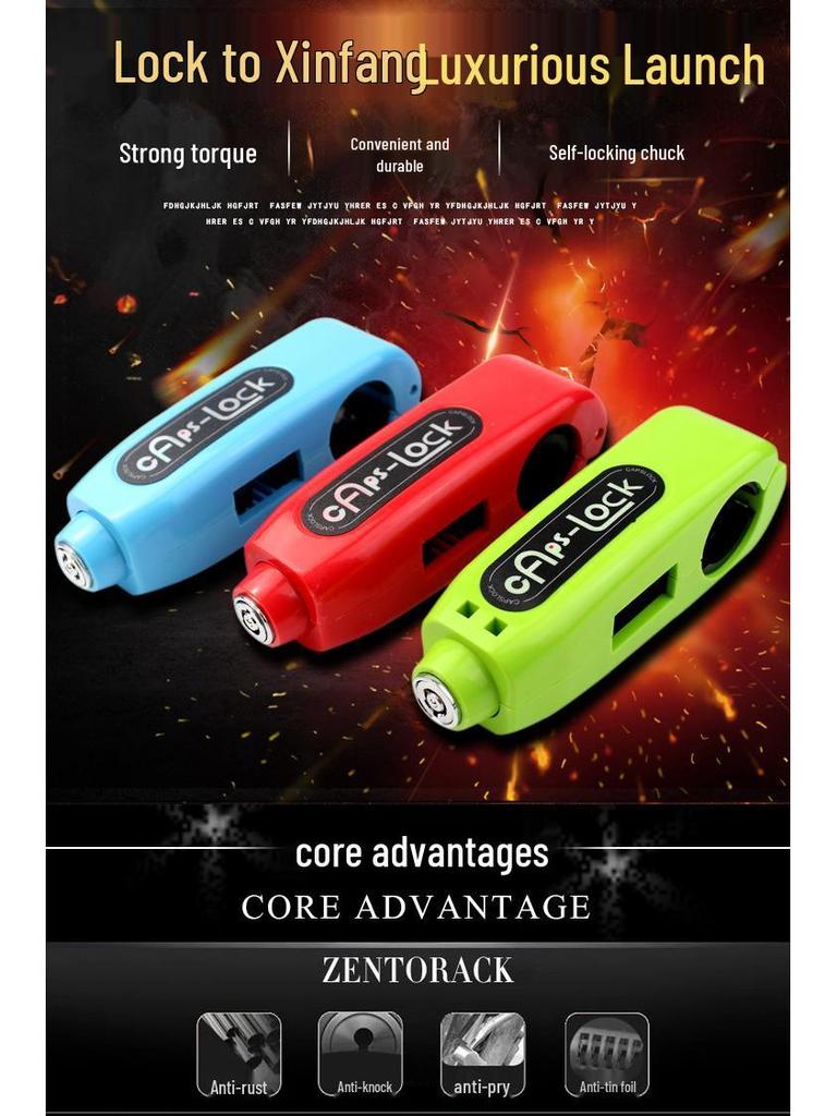 Trava Antifurto para Guidão de Motocicleta - Trava de Tampas de Manopla Bullhorn