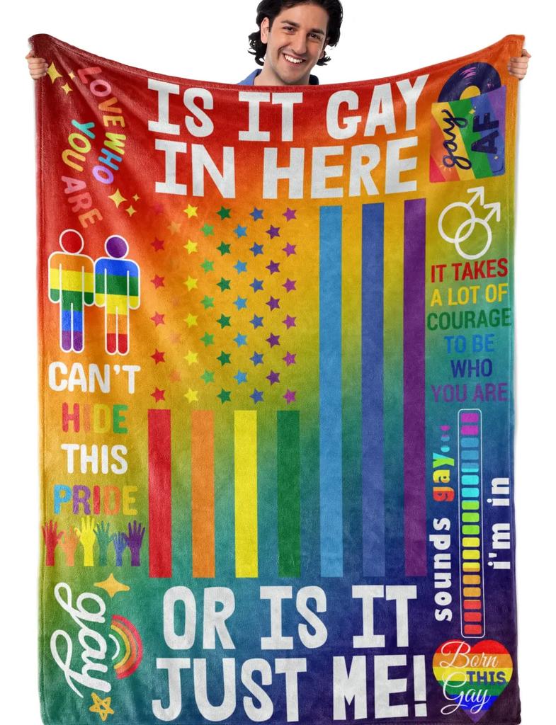 Kuscheldecken LGBT Gay Pride Lesbisch Regenbogen Flanelldecke für Couch Sofa Decken Große Bettwäsche Geschenke für Weihnachten Neujahr