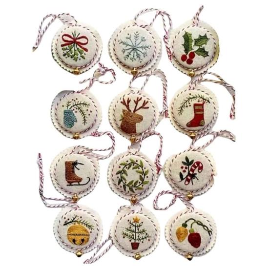 

14 шт./набор Набор для вышивания Рождественское украшение Веселый Яркий Снежинка Олень Узор Подвеска для елки Рукоделие