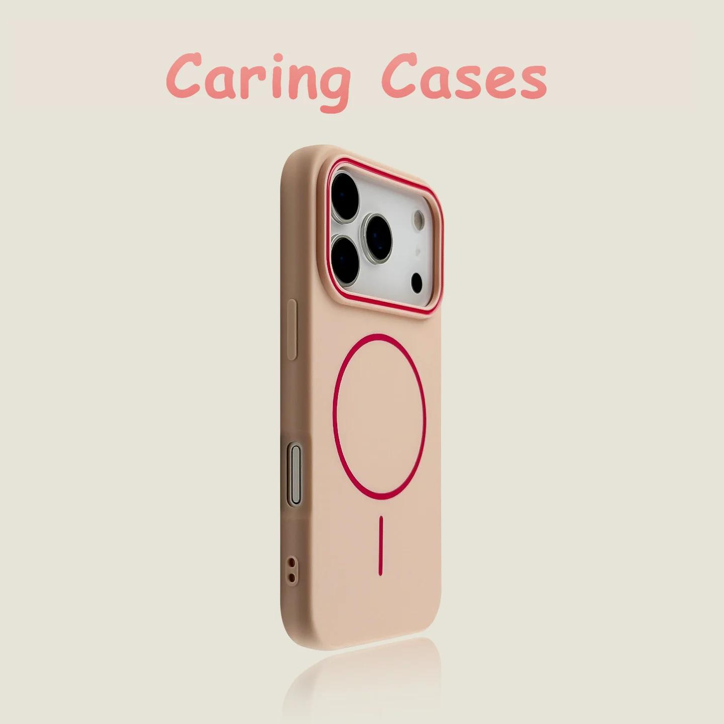 

For iPhone 17 Pro Max Case Black Magnetic Fine Ring Soft Touch Shockproof Protective Design with iPhone 16 15 14 13 12 11 iPhone 16 Pro рожевий