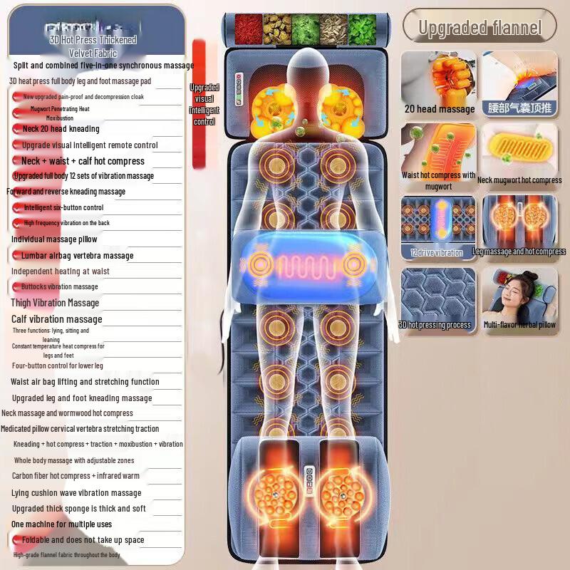 Little Master Multifunction Heated Kneading Back & Neck Massage Cushion with Foot & Leg Massager