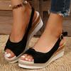Fashion Women's Peep Toe Wedge Sandals Summer Lightweight Casual Platform Sandals Woman Non Slip Espadrilles Gladiator Shoes Plus Size
