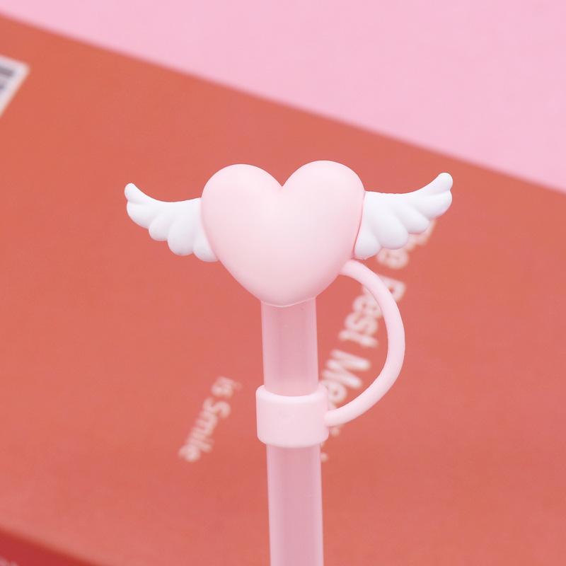 1Pcs Silicone Straw Plug 3D Heart-shaped 10mm Drinking Straw Dust Cap Splash Proof Kitchen Tool Straw Tips Cover Cup Accessories