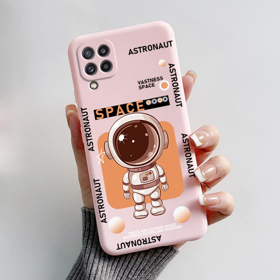 For Samsung M32 Case Cute Astronaut Painted Soft Bumper Funda Silicon Back Cover on Samsung Galaxy M32 M 32 SM-M325F Phone Case