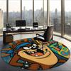 Taz (19) Round Office Rug Decorative Floor Rug for Office Bedroom Living Room and Home Space