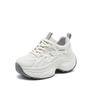 Height-increasing Dad Shoes Women's 2025 New Autumn Leather Thick-soled Mesh Breathable Little White Shoes Small Casual Women's Shoes