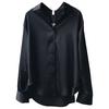 Women Fashion Long Sleeves Satin Blouse Vintage Button Down Lapel Neck Street Shirts Elegant OL Silk Tops