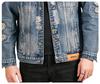 Xintang Men's American Retro Ripped Patchwork Denim Jacket - Loose Fit, Long Sleeve