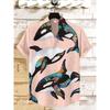 Men's Sunflower Cat All Over Art Print Shirts 3D Anime Hawaiian Shirt Men Women Short Sleeve Lapel Blouse Oversized Y2k Top